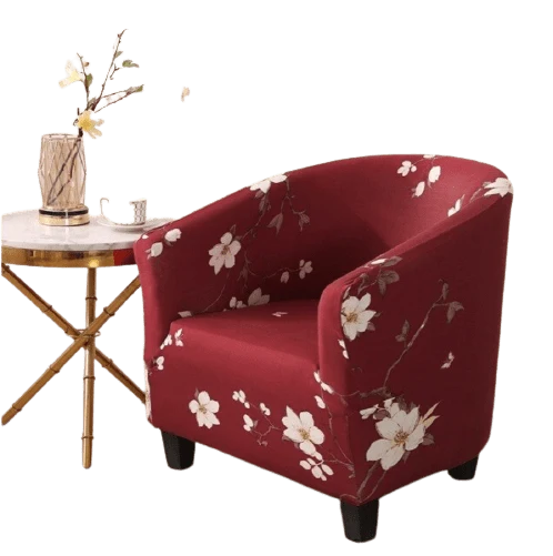 Housse fauteuil Cabriolet Fleurie Rouge