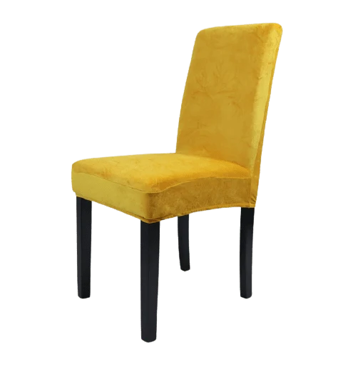 Housse de chaise Velours Jaune
