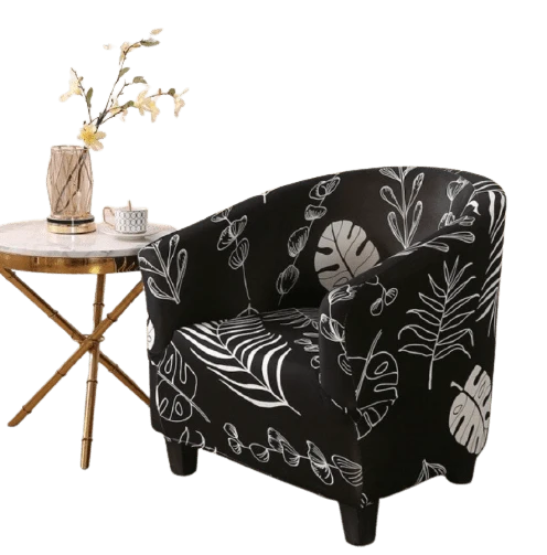 Housse fauteuil Cabriolet Fleurie Noire
