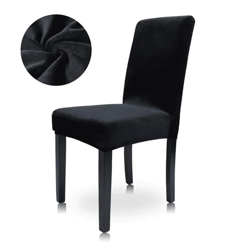 Housse de Chaise Extensible Velours Noir