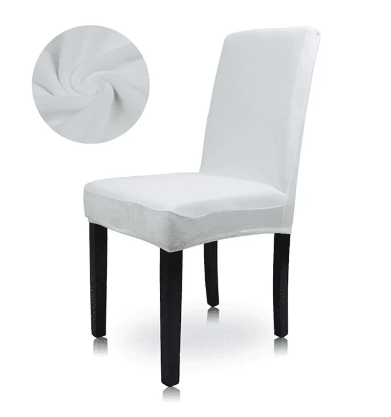 Housse de Chaise Extensible Velours Blanc