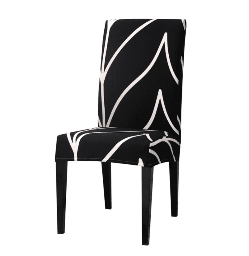 Housse de Chaise Extensible Moderne Noir