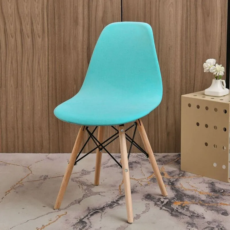 Housse chaise Scandinave Velours Bleu Ciel