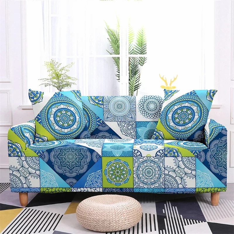 Housse de Canapé Extensible Bohème Bleu