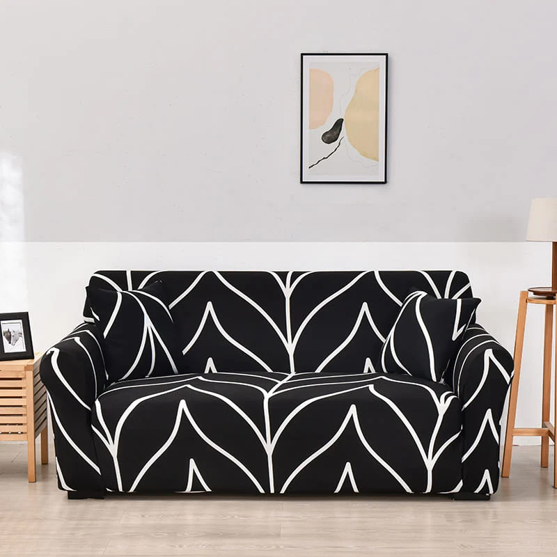 Housse de Canapé Extensible Tendance Noir et Blanc