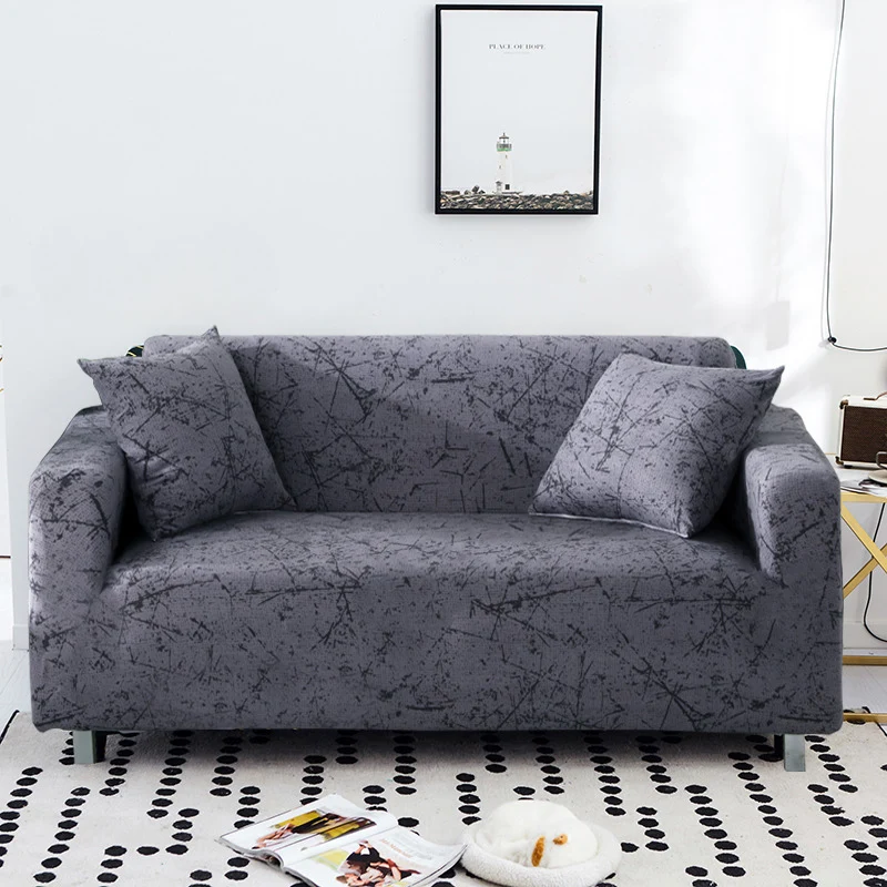 Housse de Canapé Extensible Moderne Grise