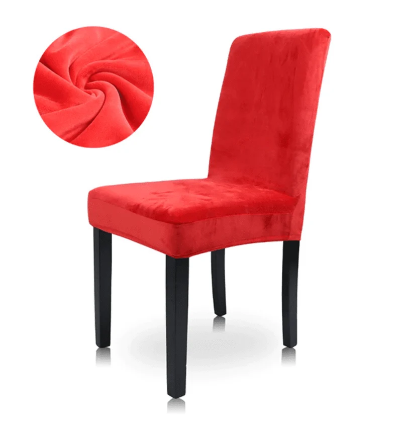 Housse de Chaise Extensible Velours Rouge