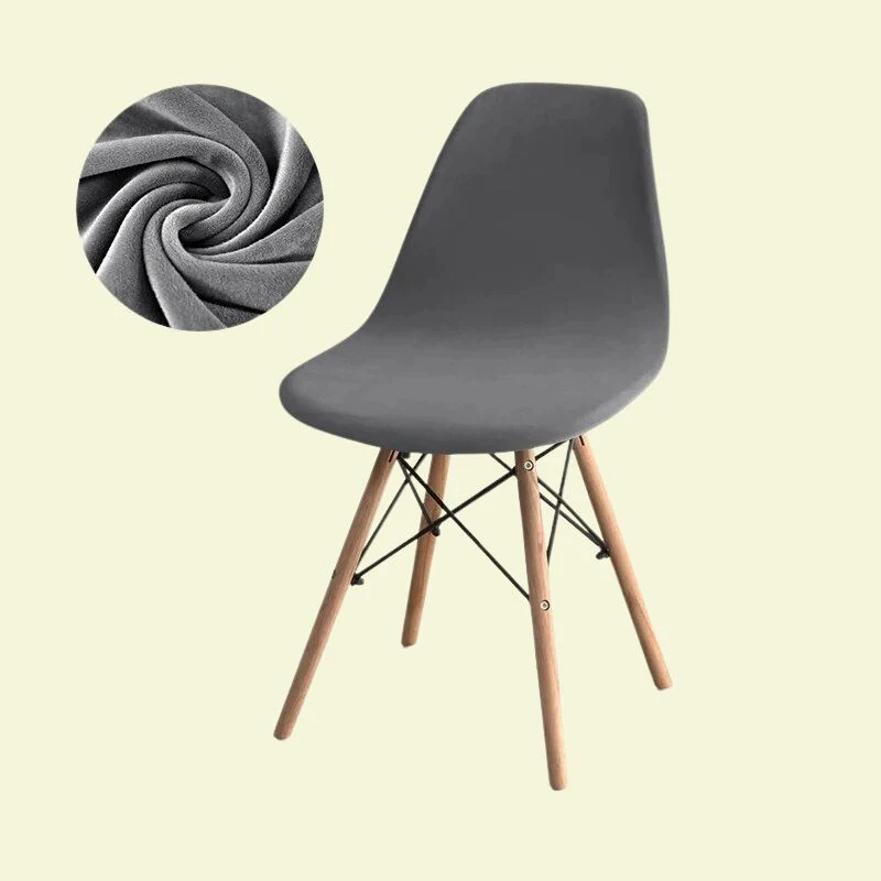 Housse chaise Scandinave Velours Gris Foncé