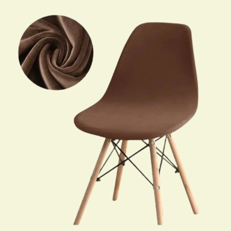 Housse chaise Scandinave Velours Café