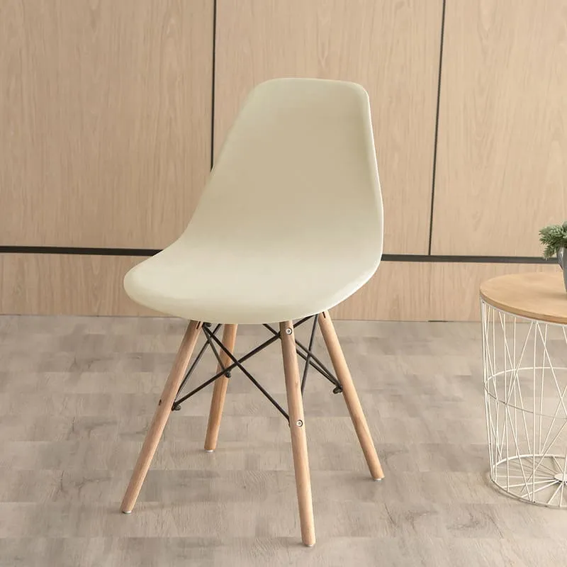Housse chaise Scandinave Velours Crème