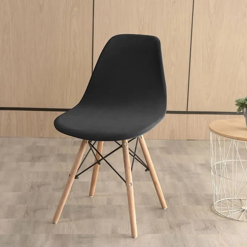 Housse chaise Scandinave Velours Noir