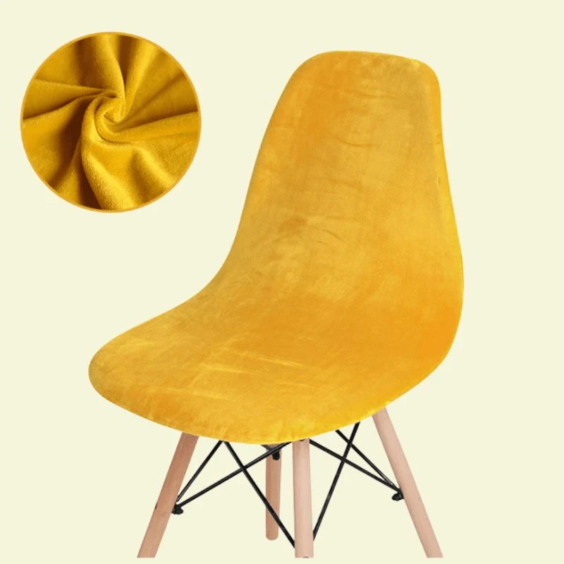 Housse chaise Scandinave Velours Jaune Moutarde