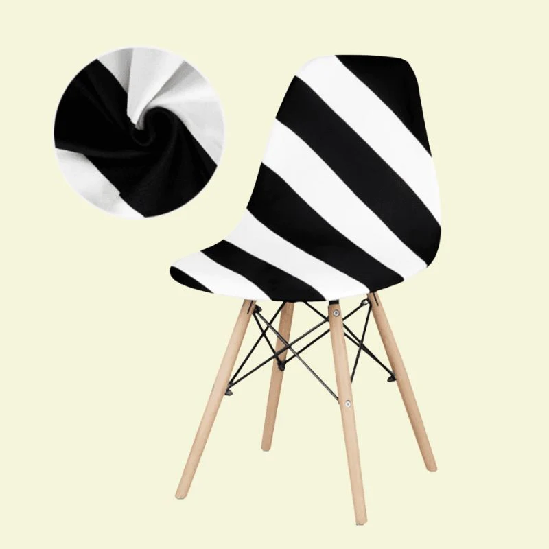Housse chaise Scandinave Rayé Noir et Blanc