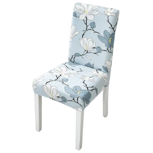 Housse de chaise Fleurie Bleu Ciel