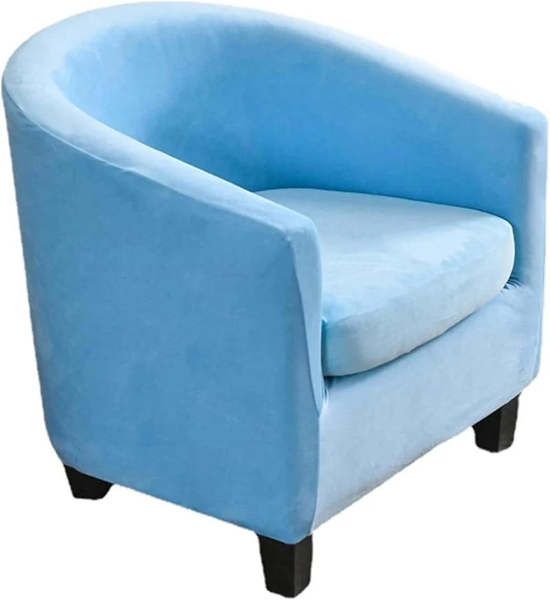 Housse fauteuil Cabriolet Velours Bleu Ciel
