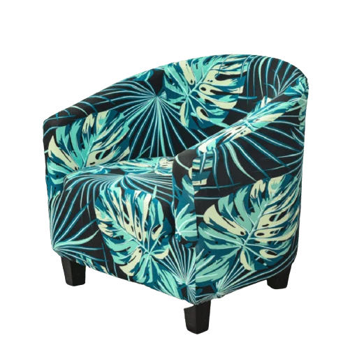 Housse fauteuil Cabriolet Fleurie Turquoise