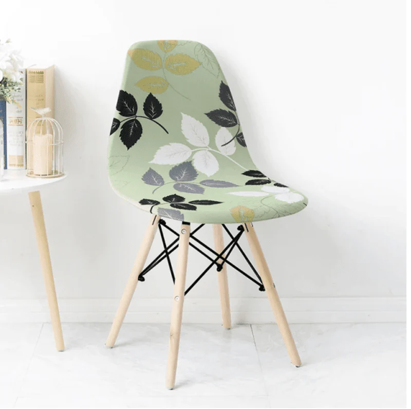 Housse chaise Scandinave Fleurie (Vert)