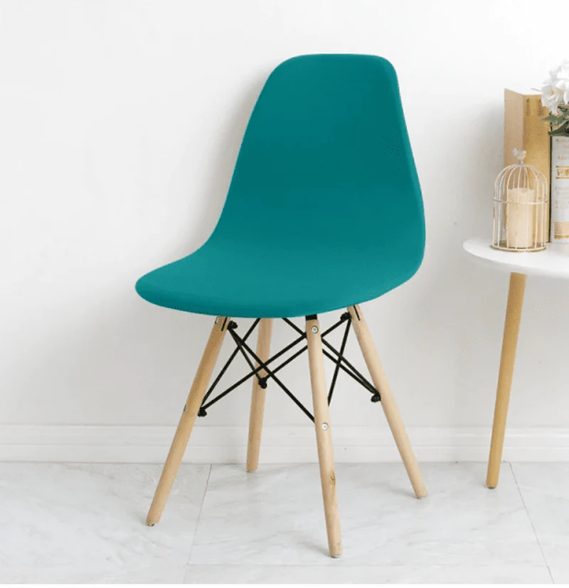 Housse chaise Scandinave Bleu canard