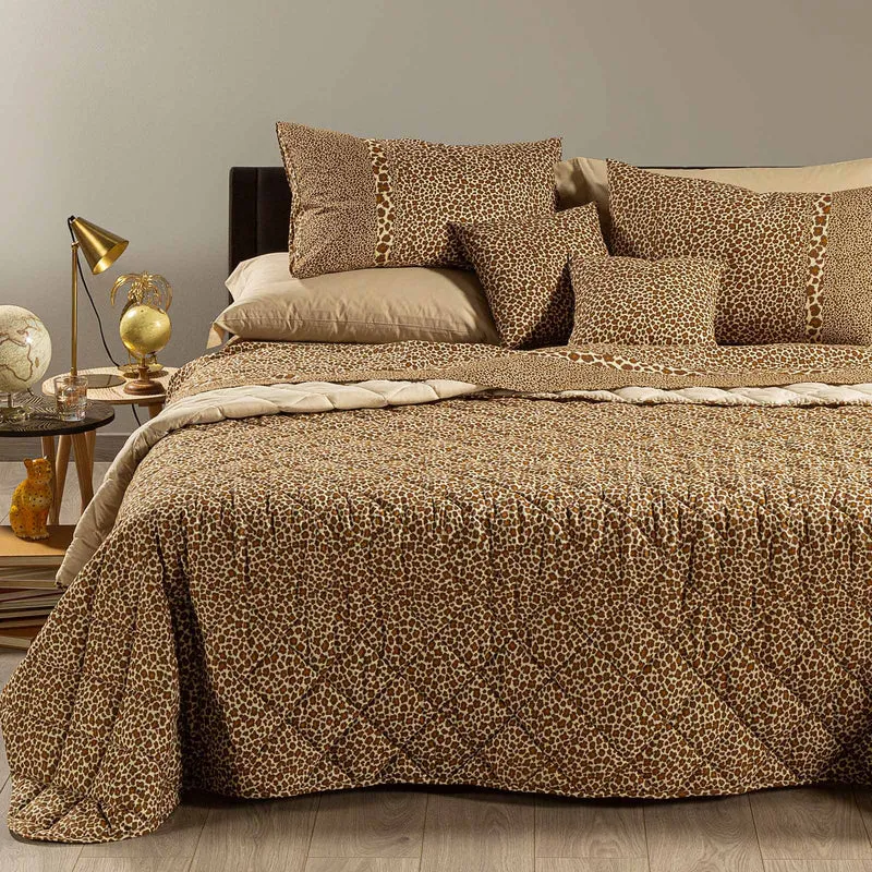 Copriletto Primaverile leopard in Cotone 80 gr/mq