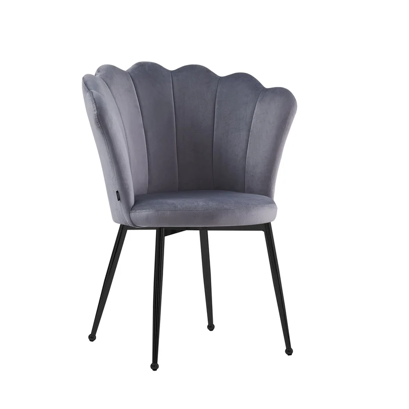 Lot de chaises NYMPHEA pieds métal noir assise Velours