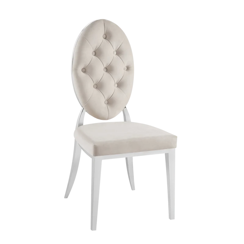Lot de chaises MEDAILLON capitonnées chrome et velours