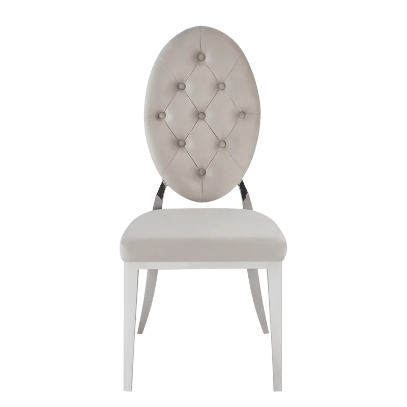 Lot de chaises MEDAILLON capitonnées chrome et velours