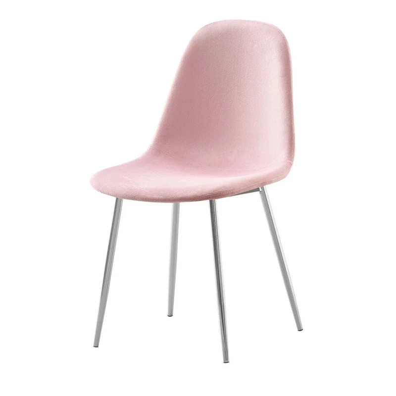 Lot de chaises SCANDINAVE en velours pieds chrome