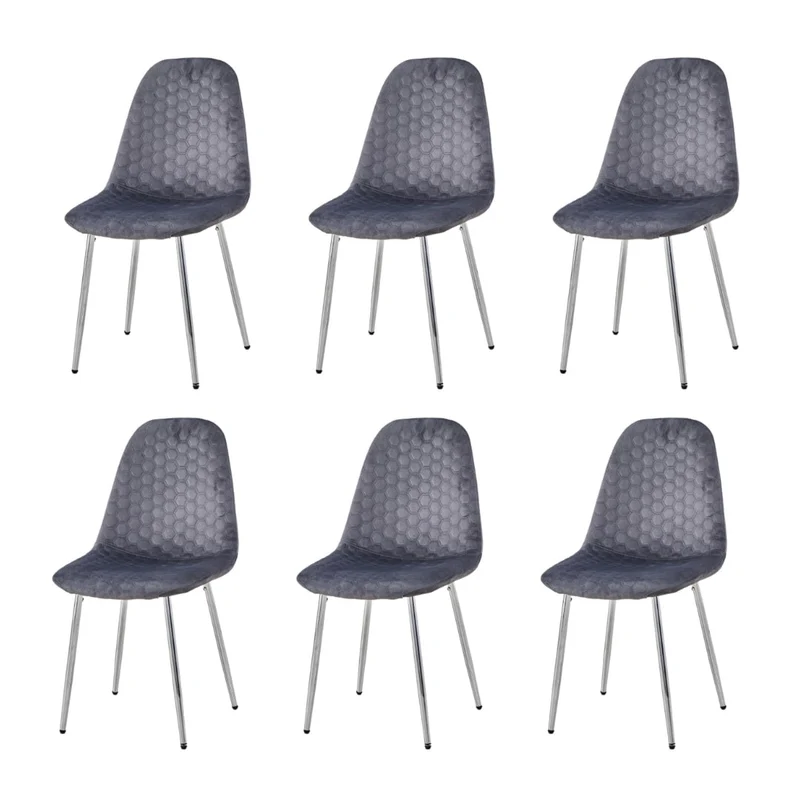 Lot de chaises Scandinave ALVEOLE Chrome