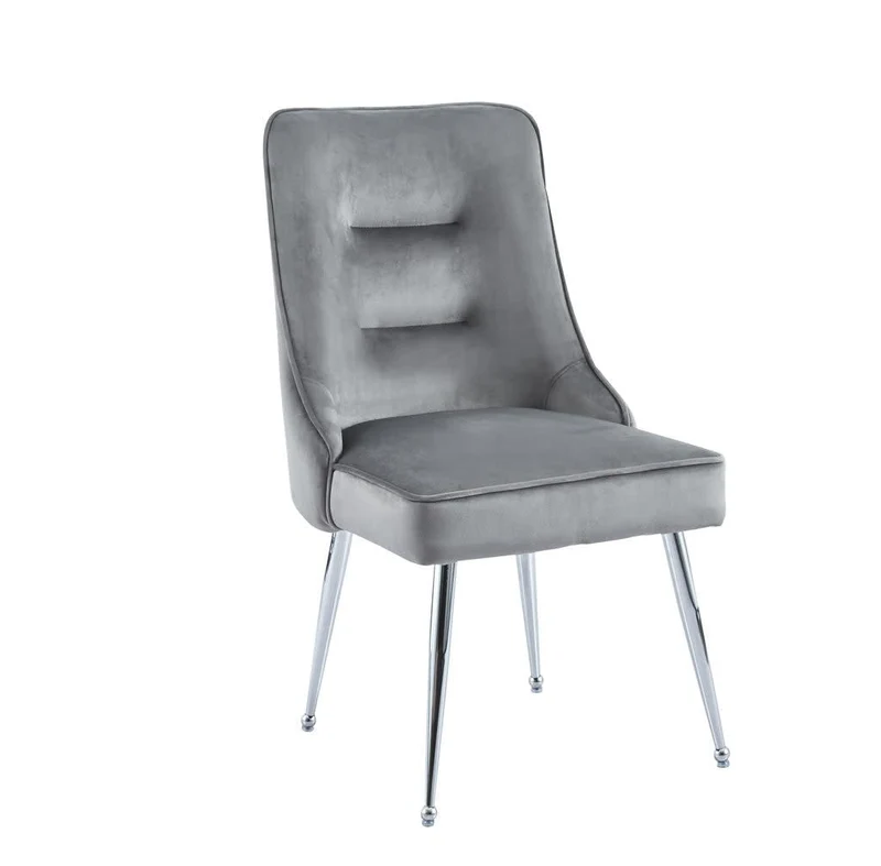 Lot de 2 chaises luxury ZIP en velours pieds chromés