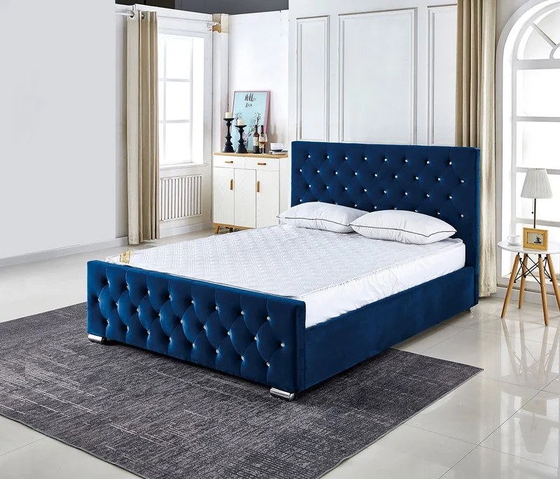 Lit 2 places 140x190 cm PRESTIGE velours sommier inclus