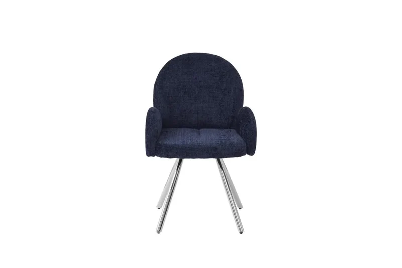 CHAISE AVEC ACCOUDOIR MIMI CHROME BLEU