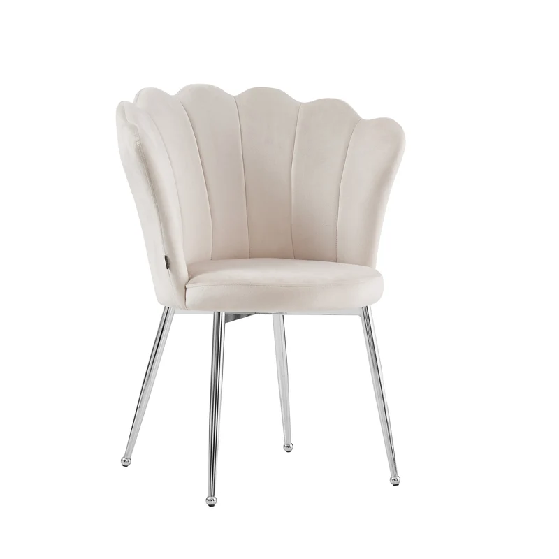 CHAISE NYMPHEA CHROME VELOURS BEIGE