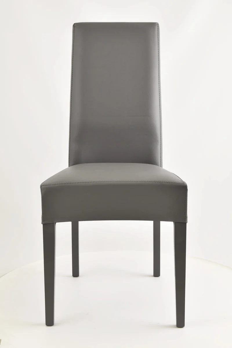 CHAISE KIRA ANTHRACITE PIEDS LAQUES ANTHRACITE