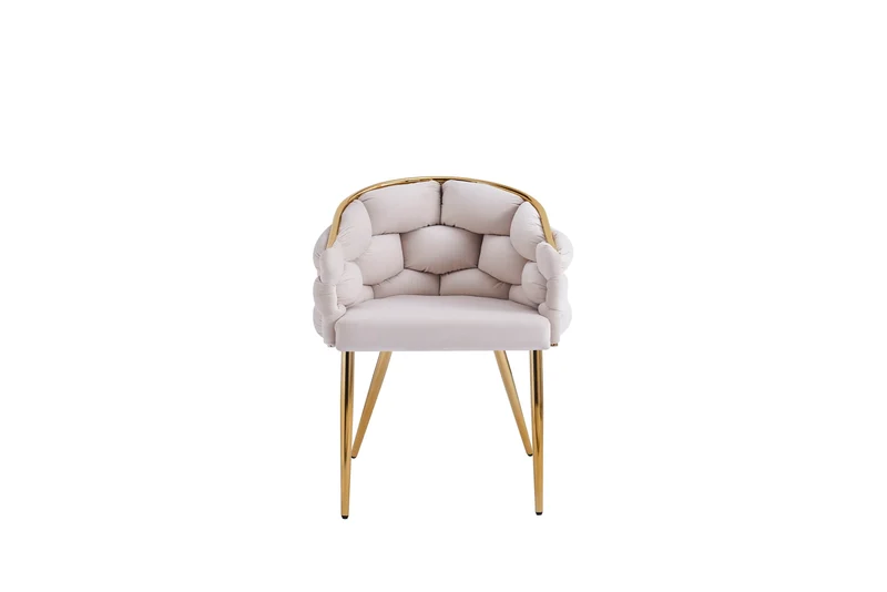 CHAISE BALLON GOLD VELOURS BEIGE