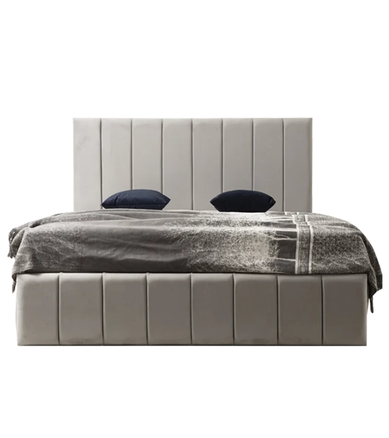Cadre de Lit Polo Gris - Confort Luxueux et Design