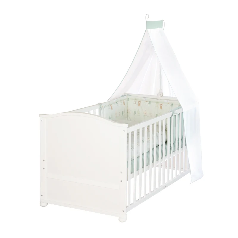 Bettset 70 x 140 cm 'Woodland Buddies' - Umbaubares Kinderbett mit Zubehör - Sanfte Farben
