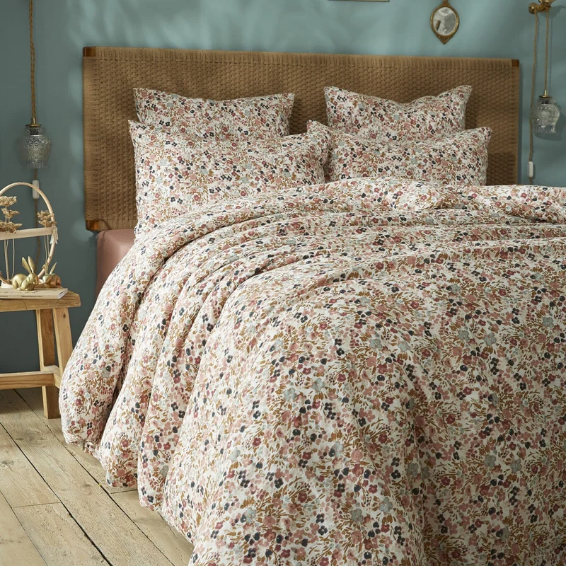 Housse de couette 240 x 220 cm Gaze de coton imprimée CAPUCINE Pampa