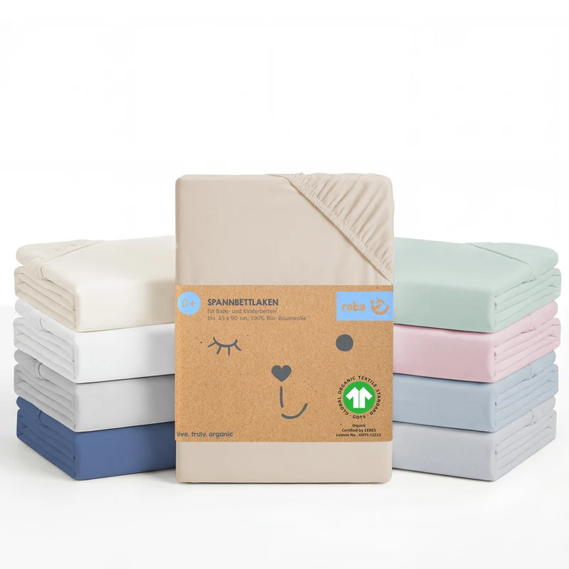 Spannbettlaken 'Frosty Almond' - GOTS und Oeko-Tex Standard 100 - Beige