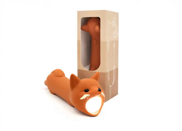 Lampe torche en silicone - renard