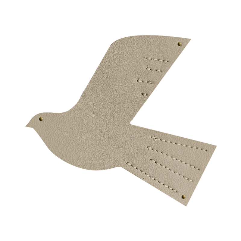 Oiseau en cuir - taille S - Beige