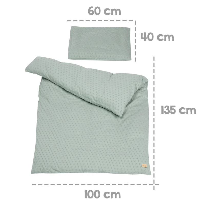 Organic Geschenkset 'Lil Planet' frosty green, Bio-Bettwäsche, Bettlaken & Nestchen