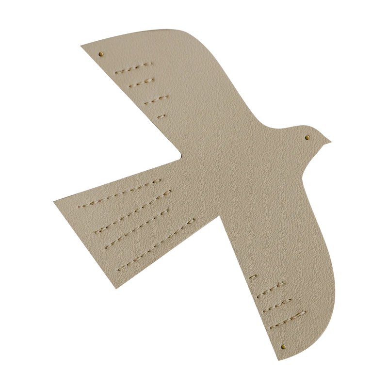 Oiseau en cuir - taille M - beige