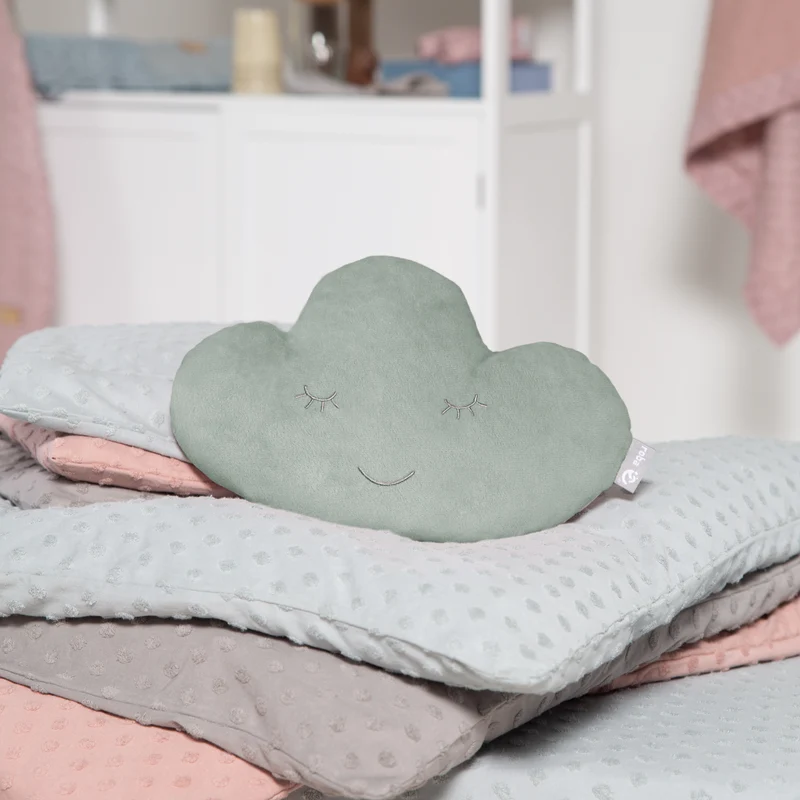 Kuschelkissen Wolke 'roba Style' frosty green, flauschiges Dekokissen für Baby- & Kinderzimmer