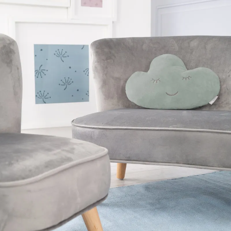 Kuschelkissen Wolke 'roba Style' frosty green, flauschiges Dekokissen für Baby- & Kinderzimmer
