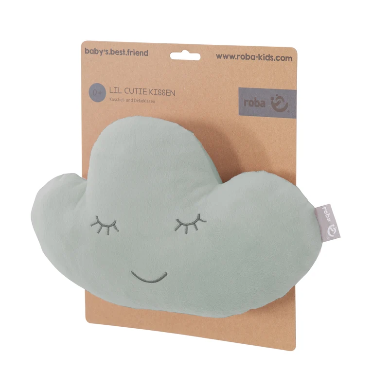 Kuschelkissen Wolke 'roba Style' frosty green, flauschiges Dekokissen für Baby- & Kinderzimmer
