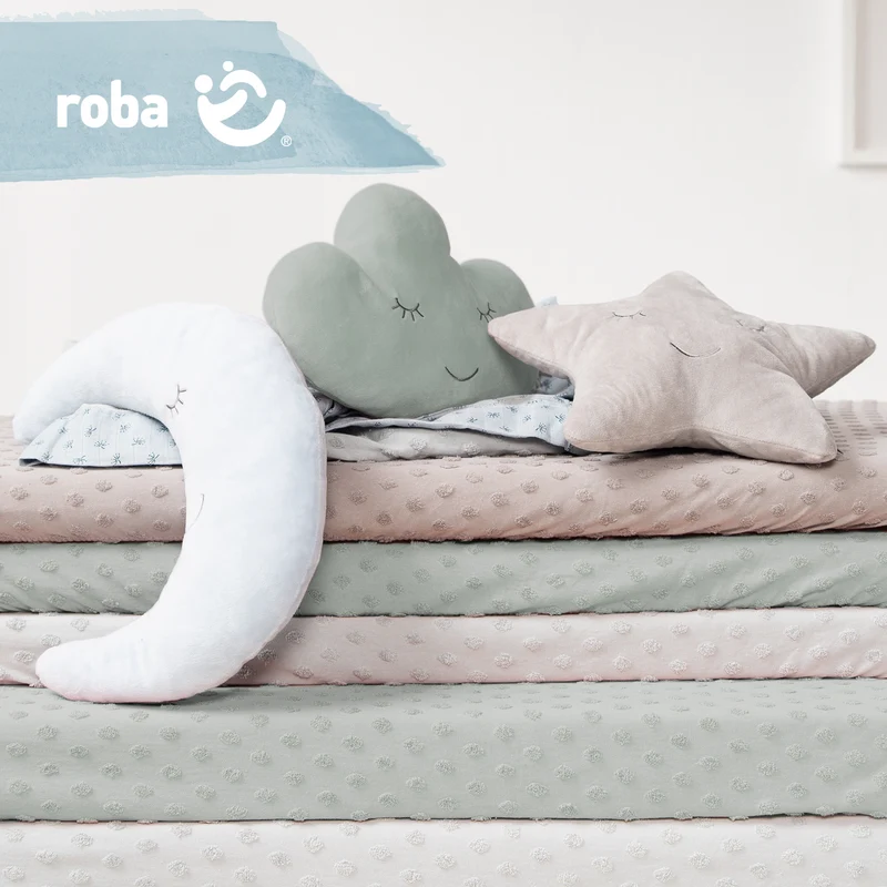 Kuschelkissen Wolke 'roba Style' frosty green, flauschiges Dekokissen für Baby- & Kinderzimmer