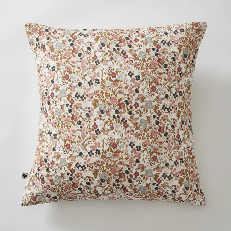 Taie d’oreiller 60x60 cm Gaze de coton imprimée CAPUCINE Pampa