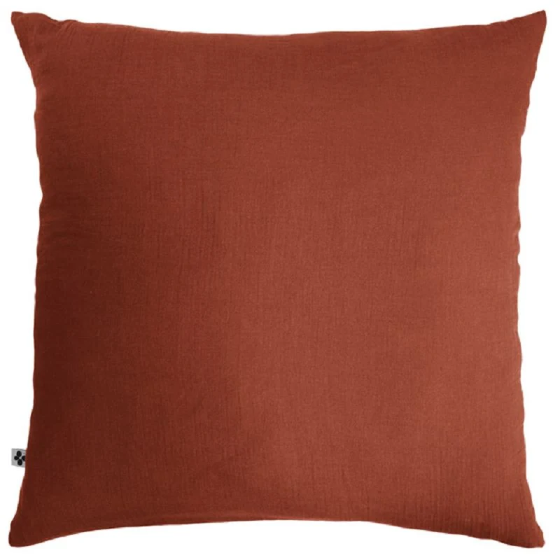 Taie d’oreiller 60 x 60 cm Gaze de coton unie GAÏA Terracotta