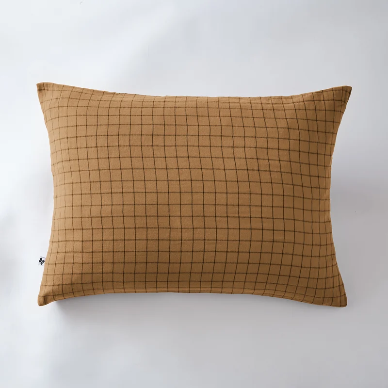 Taie d’oreiller 50 x 70 cm Gaze de coton GAÏA MIX Camel