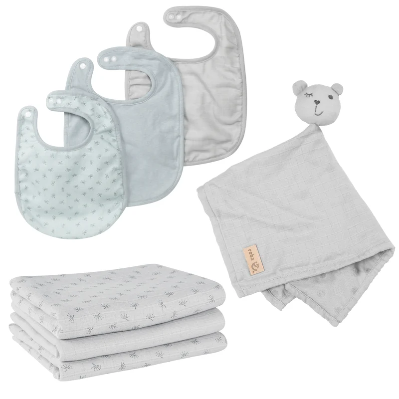Organic Geschenkset Baby Essentials 'Lil Planet' silbergrau aus Bio-Baumwolle, GOTS zertifiziert